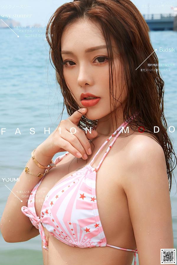 陈圆圆   YouMi尤蜜-2020.10.16-陈圆圆《夏末情事》户外海边大片，迷人比基尼湿身诱惑写真第1张图片