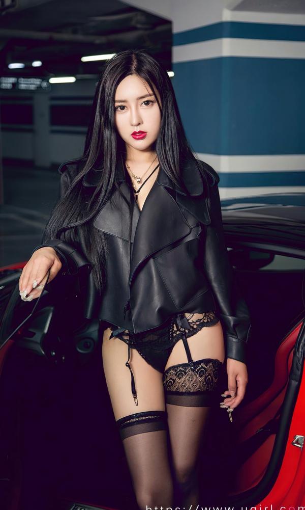 吴美溪   UGirlsApp尤果圈爱尤物-2620-吴美溪《导火索》：精致黑色内衣与丝袜穿搭，展现极致冷艳御姐诱惑第9张图片