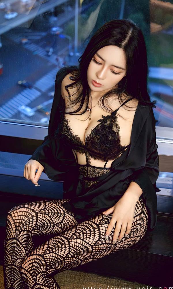 吴美溪   UGirlsApp尤果圈爱尤物-2620-吴美溪《导火索》：精致黑色内衣与丝袜穿搭，展现极致冷艳御姐诱惑第17张图片