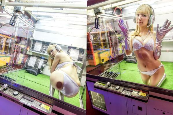霜月めあ   霜月めあ - Lady Player MEA 日本性感银色比基尼游戏厅科幻风写真第3张图片