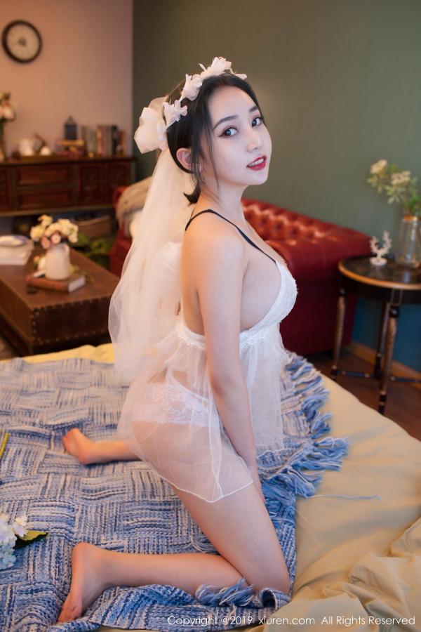 姖尹  新人模特姖尹 皮衣女王白色蕾丝第44张图片