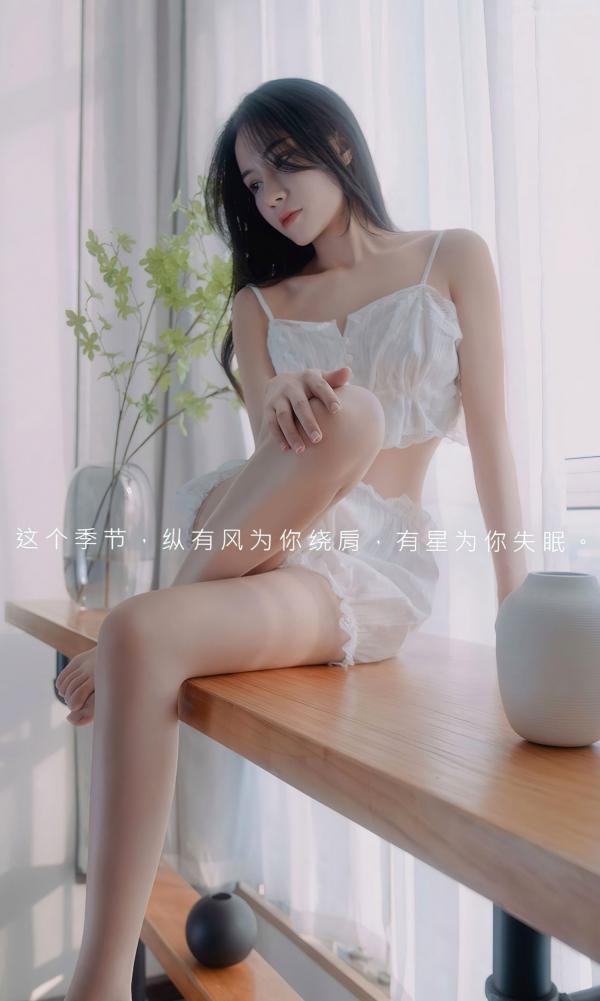 茯苓   尤果圈-茯苓《春心》私房写真，清纯少女居家风格，轻柔蕾丝家居服清新治愈，温柔慵懒尽显第2张图片