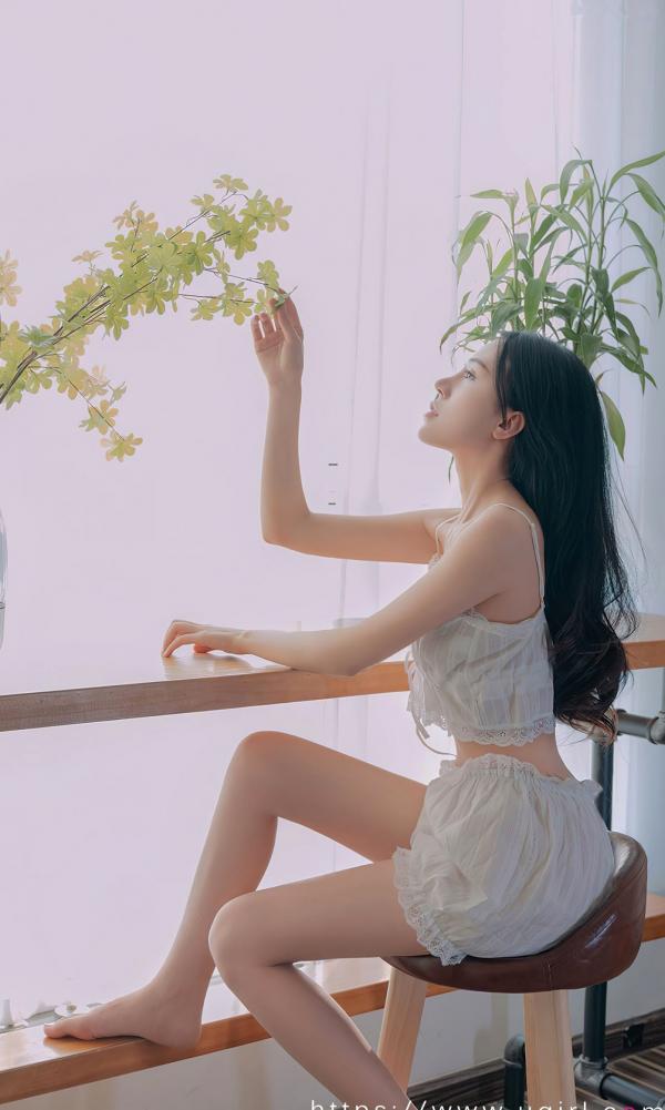 茯苓   尤果圈-茯苓《春心》私房写真，清纯少女居家风格，轻柔蕾丝家居服清新治愈，温柔慵懒尽显第11张图片