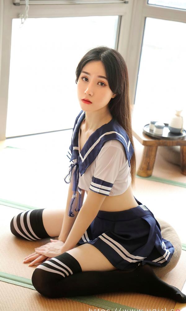 茯苓   UGirlsApp尤果圈爱尤物-2524-茯苓-《心之弦》日系JK水手服写真，室内清纯与性感诱惑私房精选第8张图片