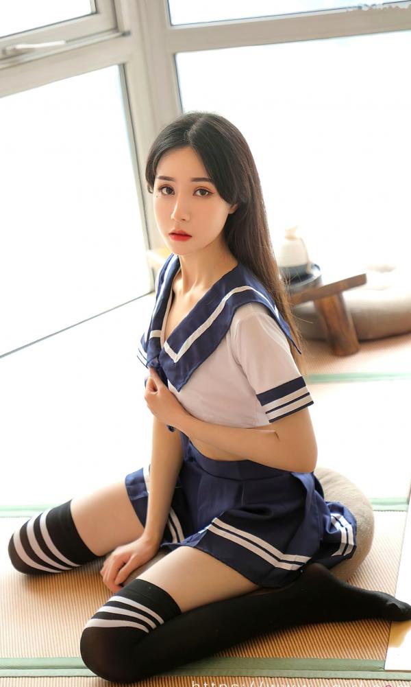 茯苓   UGirlsApp尤果圈爱尤物-2524-茯苓-《心之弦》日系JK水手服写真，室内清纯与性感诱惑私房精选第16张图片