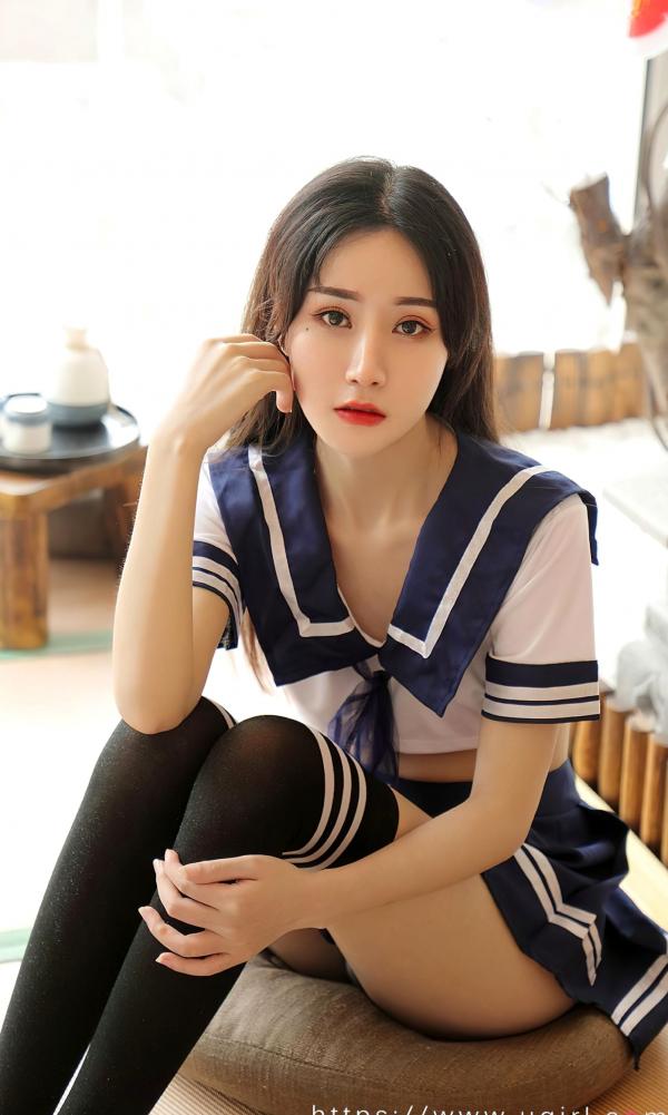 茯苓   UGirlsApp尤果圈爱尤物-2524-茯苓-《心之弦》日系JK水手服写真，室内清纯与性感诱惑私房精选第20张图片