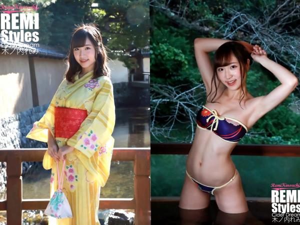 木ノ内れみ   木ノ内れみ - REMI Styles Cider Dream，清纯甜美私房与户外白色泳衣写真，尽显居家慵懒与活力少女风，治愈系女神美图第3张图片