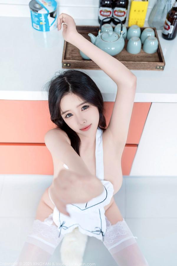 袁圆   XingYan星颜社-310-袁圆-极致诱惑人妻厨娘角色扮演，白色围裙白丝高跟，大胆私房大尺度视觉盛宴-2025.02.19第36张图片