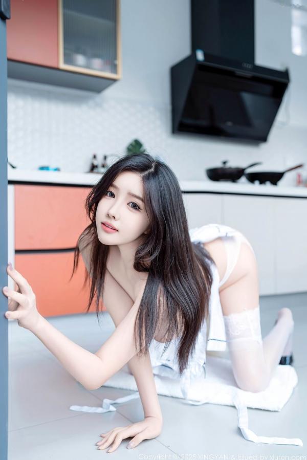袁圆   XingYan星颜社-310-袁圆-极致诱惑人妻厨娘角色扮演，白色围裙白丝高跟，大胆私房大尺度视觉盛宴-2025.02.19第48张图片