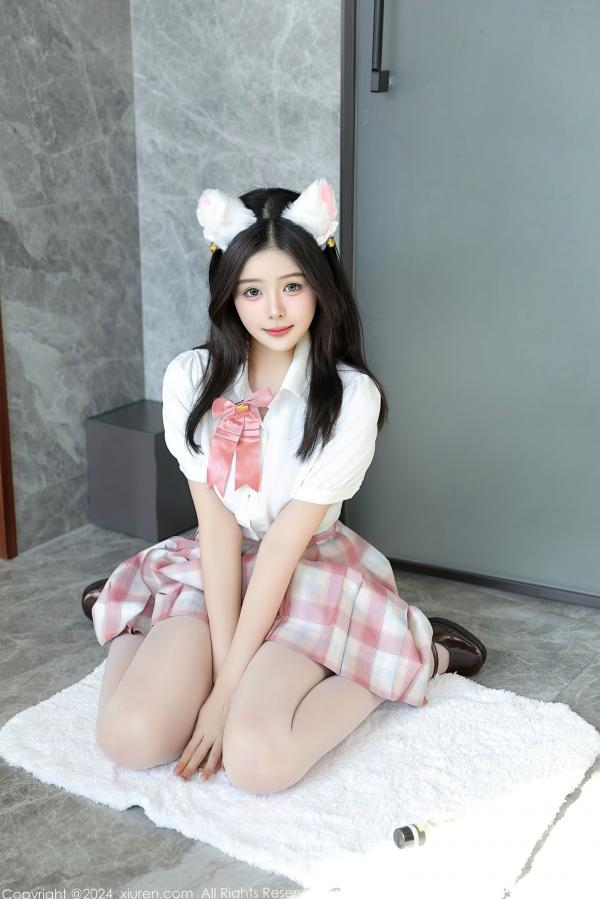 袁圆   XiuRen秀人网-9277-袁圆-jk萝莉制服白衬衫猫耳爆乳-2024.10.12第17张图片