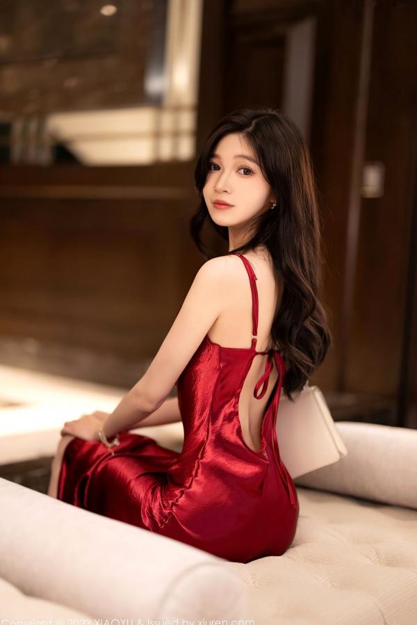 程程程   XiaoYu语画界-1166-程程程--红色长裙黑色情趣内衣黑丝-2023.12.18第5张图片