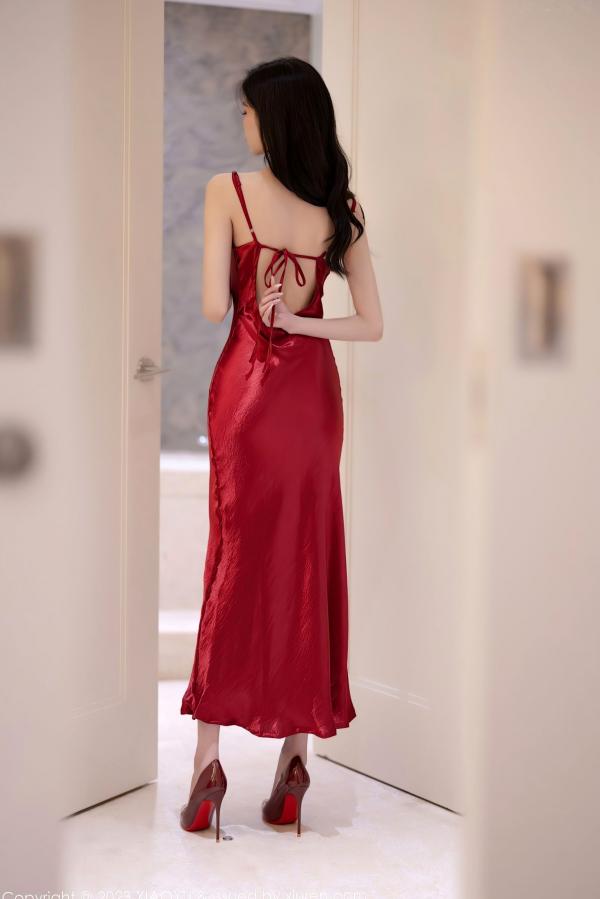 程程程   XiaoYu语画界-1166-程程程--红色长裙黑色情趣内衣黑丝-2023.12.18第20张图片