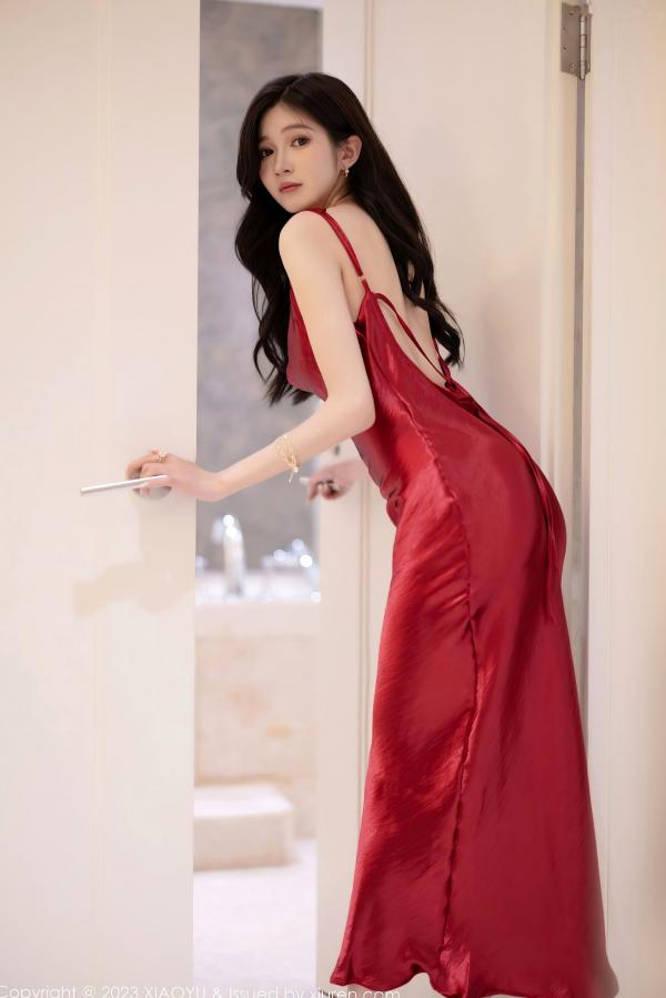 程程程   XiaoYu语画界-1166-程程程--红色长裙黑色情趣内衣黑丝-2023.12.18第22张图片