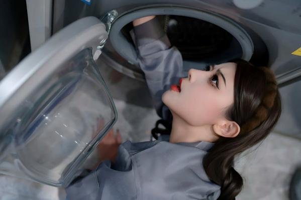 奈汐酱nice 奈汐酱  奈汐酱nice 维羞工居家洗衣房情景私房照，性感黑色内衣搭配红边吊带丝袜，演绎撩人绝美曲线，大尺度写真诱惑来袭第14张图片