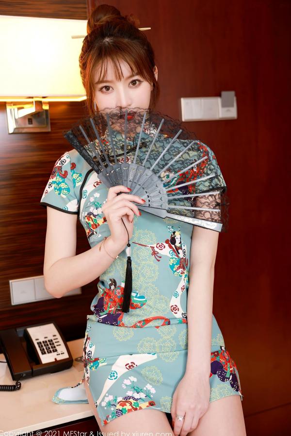 yoo优优   MFStar模范学院Yoo优优：古韵风情改良旗袍私房摄影，清冷女神酒店精致写真，超高颜值长腿演绎第8张图片