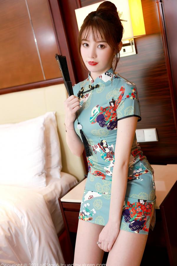 yoo优优   MFStar模范学院Yoo优优：古韵风情改良旗袍私房摄影，清冷女神酒店精致写真，超高颜值长腿演绎第12张图片