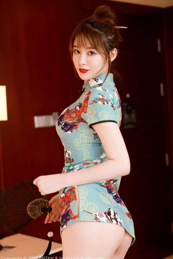 yoo优优   MFStar模范学院Yoo优优：古韵风情改良旗袍私房摄影，清冷女神酒店精致写真，超高颜值长腿演绎第46张图片
