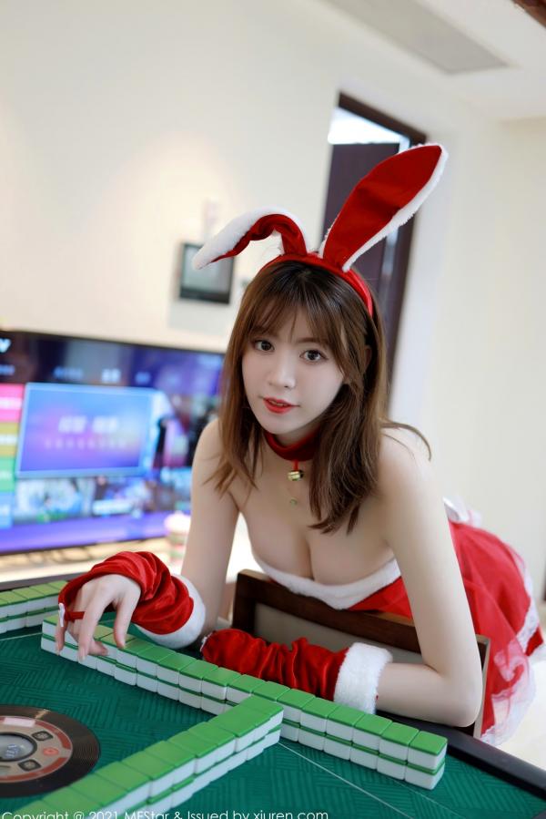 yoo优优   MFStar模范学院 Yoo优优-三亚旅拍撩人兔女郎角色扮演 麻将桌前极致诱惑私房写真第6张图片
