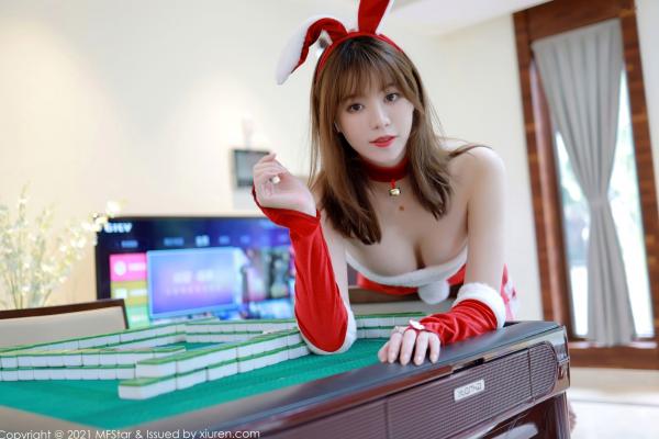 yoo优优   MFStar模范学院 Yoo优优-三亚旅拍撩人兔女郎角色扮演 麻将桌前极致诱惑私房写真第12张图片