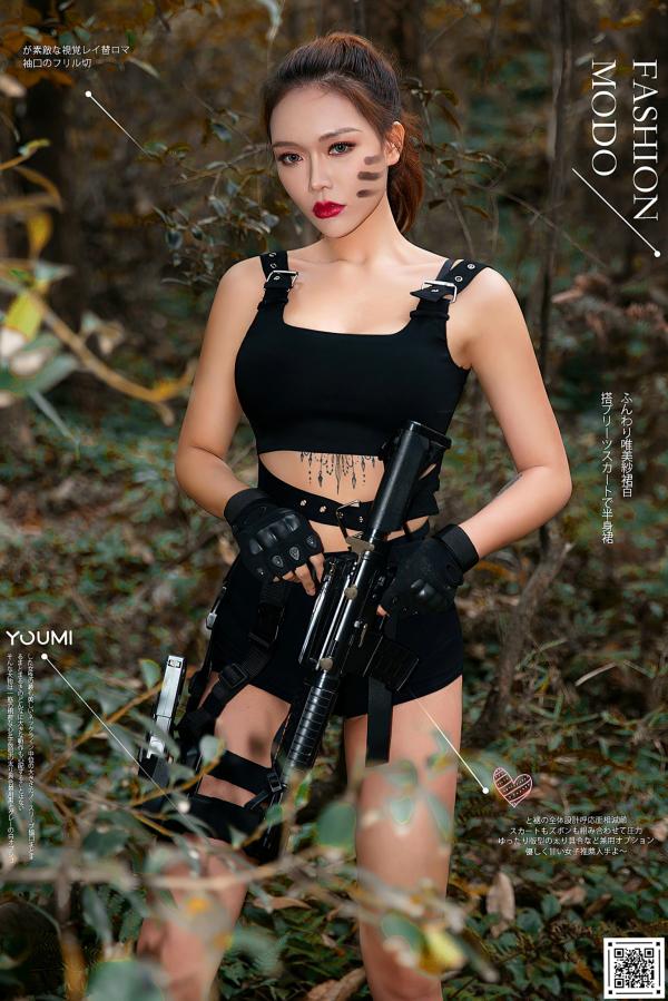 梦娜   YouMi尤蜜-2020.12.18-梦娜-《丽影危机》：丛林战术动作写真，火辣角色扮演枪战风第1张图片
