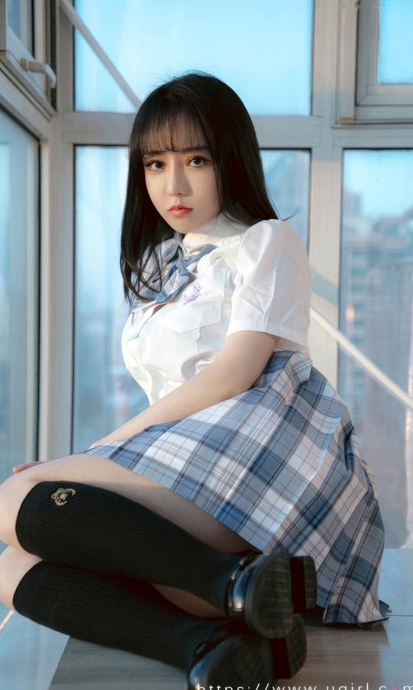 白亦Ada   UGirlsApp尤果圈爱尤物-2929-白亦ADA-《香色格子裙》JK制服清新校园风拍摄第28张图片