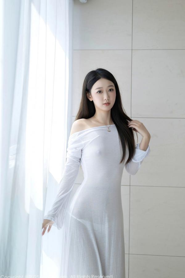 唐安琪   XiuRen秀人网-9840-唐安琪-轻透白纱裙玉体隐现-曼妙曲线尽显极致诱惑的私房写真第1张图片