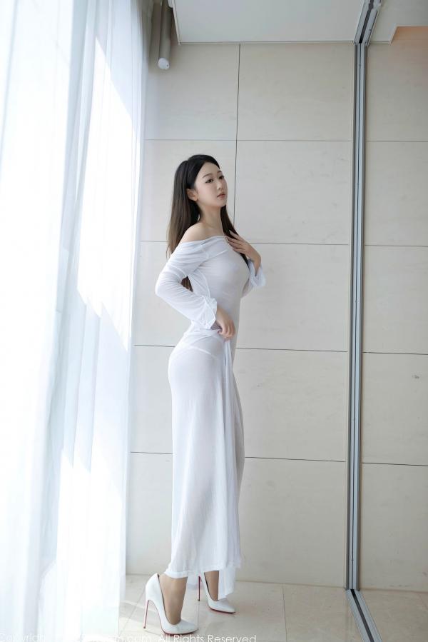 唐安琪   XiuRen秀人网-9840-唐安琪-轻透白纱裙玉体隐现-曼妙曲线尽显极致诱惑的私房写真第4张图片