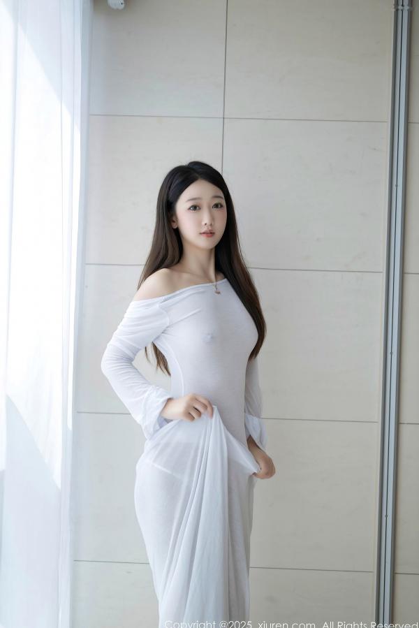 唐安琪   XiuRen秀人网-9840-唐安琪-轻透白纱裙玉体隐现-曼妙曲线尽显极致诱惑的私房写真第5张图片