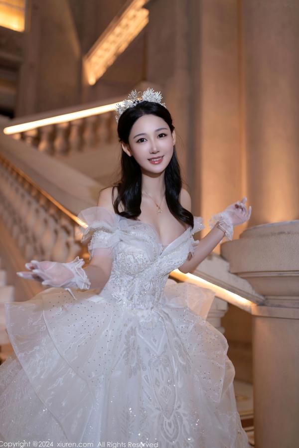 唐安琪   秀人网9283期唐安琪白色婚纱写真：唯美透视白纱私房照，展现清纯与性感的极致诱惑，室内唯美大片第2张图片