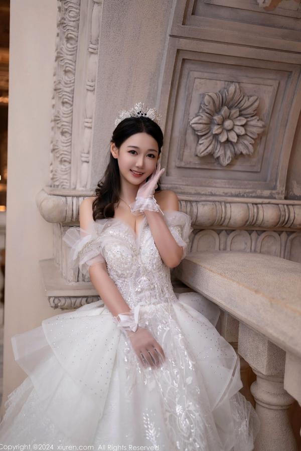 唐安琪   秀人网9283期唐安琪白色婚纱写真：唯美透视白纱私房照，展现清纯与性感的极致诱惑，室内唯美大片第11张图片