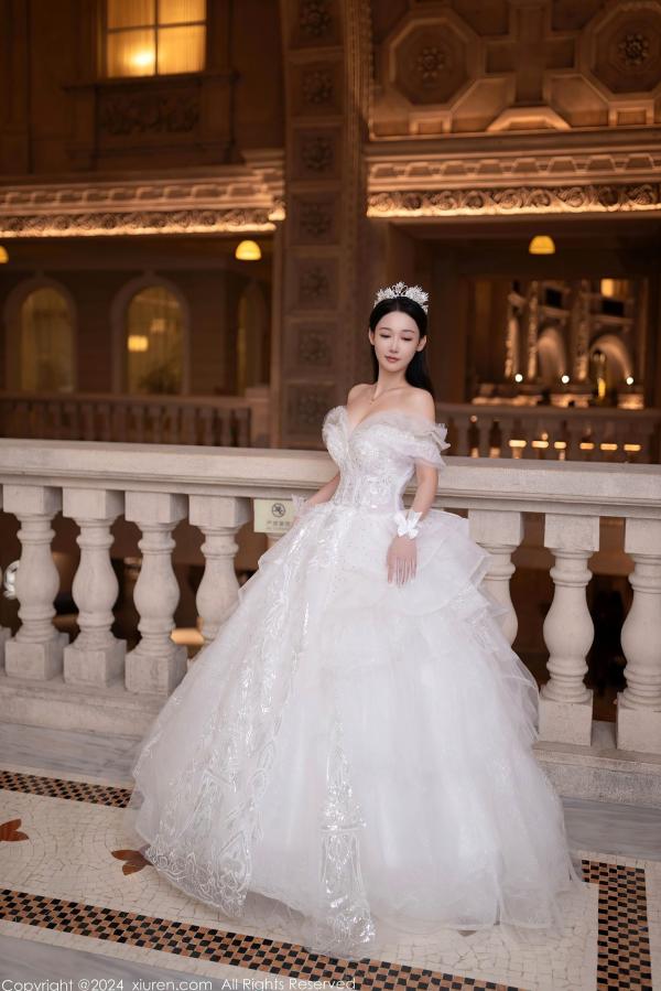 唐安琪   秀人网9283期唐安琪白色婚纱写真：唯美透视白纱私房照，展现清纯与性感的极致诱惑，室内唯美大片第18张图片