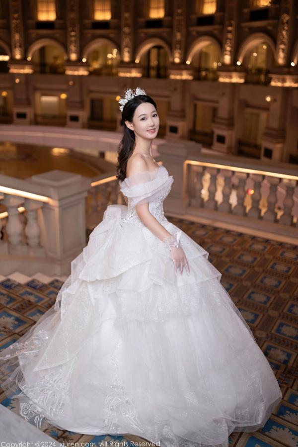 唐安琪   秀人网9283期唐安琪白色婚纱写真：唯美透视白纱私房照，展现清纯与性感的极致诱惑，室内唯美大片第21张图片