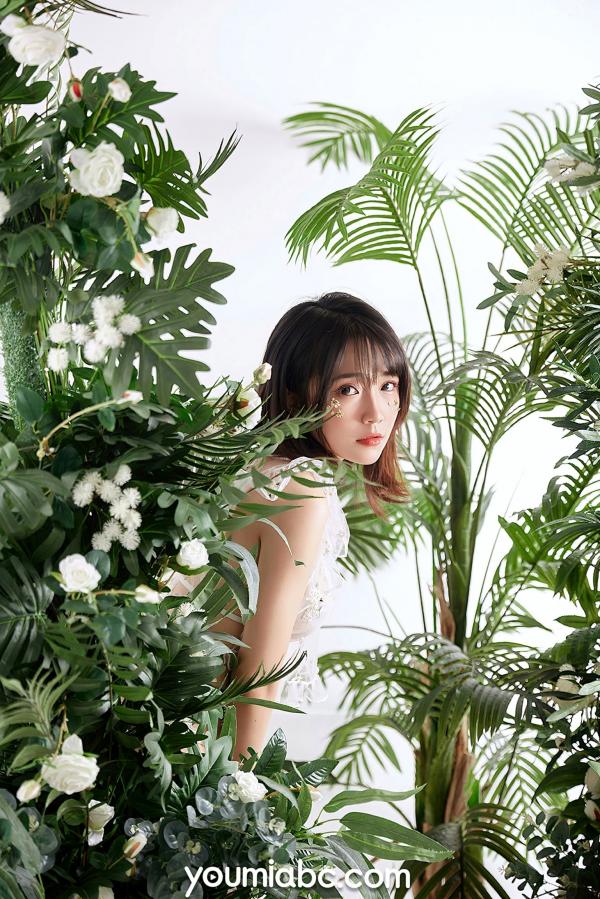 小M酱   YouMi尤蜜-2021.01.12-小M酱-《维纳斯の秘密花园》花丛透视内衣私房唯美写真第2张图片