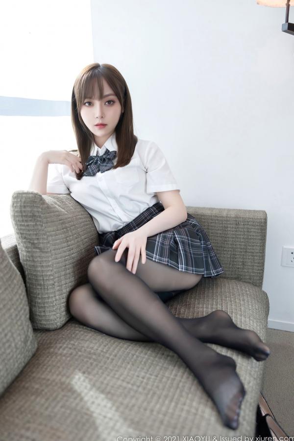 豆瓣酱   XiaoYu语画界-677-豆瓣酱-学生制服主题性感内衣黑丝-2021.12.16第16张图片