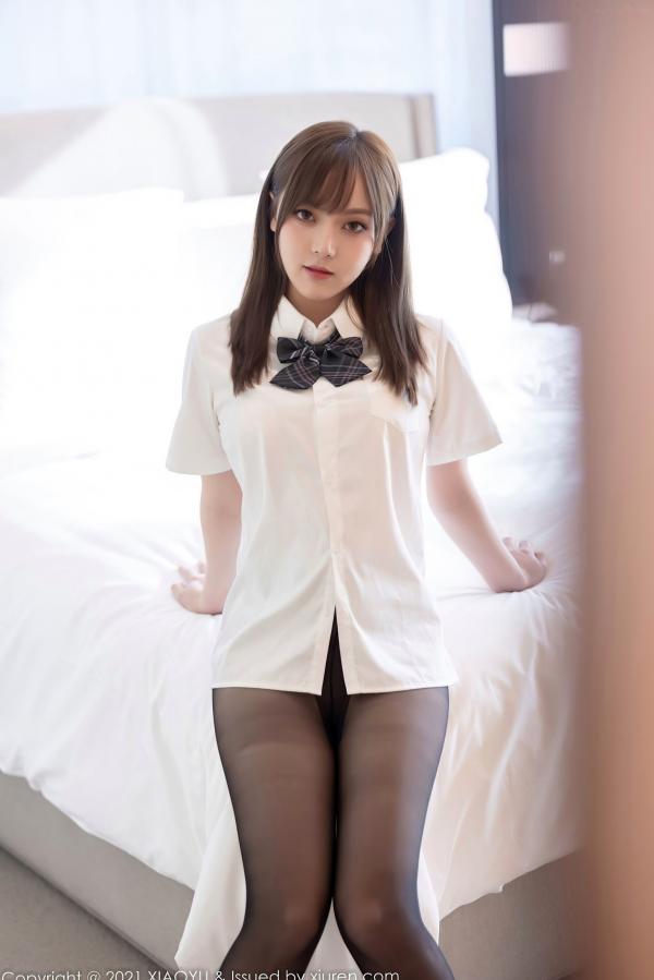 豆瓣酱   XiaoYu语画界-677-豆瓣酱-学生制服主题性感内衣黑丝-2021.12.16第29张图片