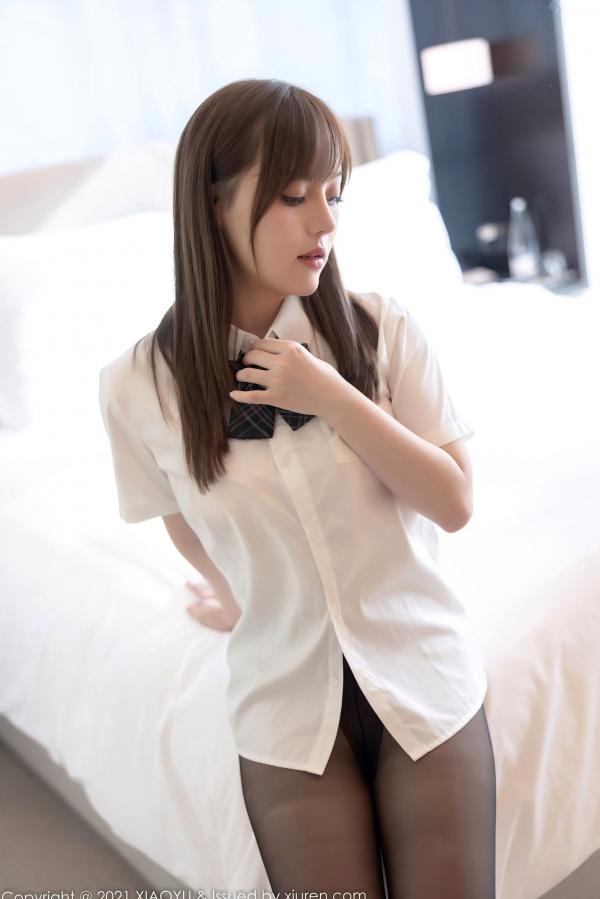 豆瓣酱   XiaoYu语画界-677-豆瓣酱-学生制服主题性感内衣黑丝-2021.12.16第31张图片