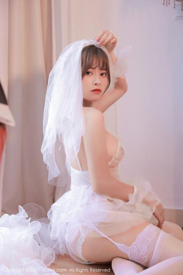 奈沐子  欧派模特奈沐子 唯美动人白色婚纱第27张图片