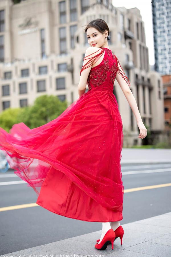 小夕juju   MyGirl美媛馆-560-小夕Juju-极致诱惑红色内衣白丝高跟-室内私房性感旅拍-2021.07.21第7张图片