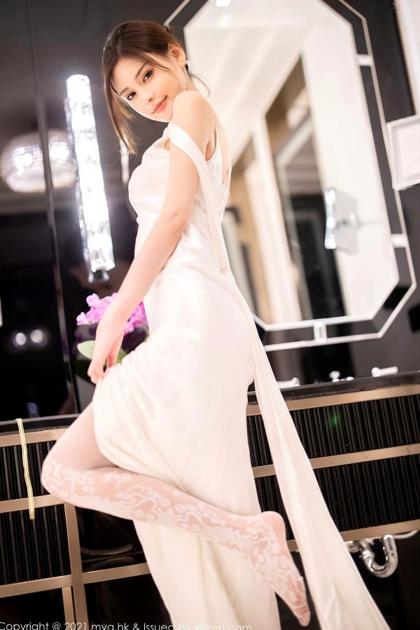 小夕juju   MyGirl美媛馆-552-小夕Juju-纯白新娘礼服诱惑写真，修长美腿演绎极致丝袜视觉盛宴，江浙沪旅拍唯美浪漫风格第38张图片