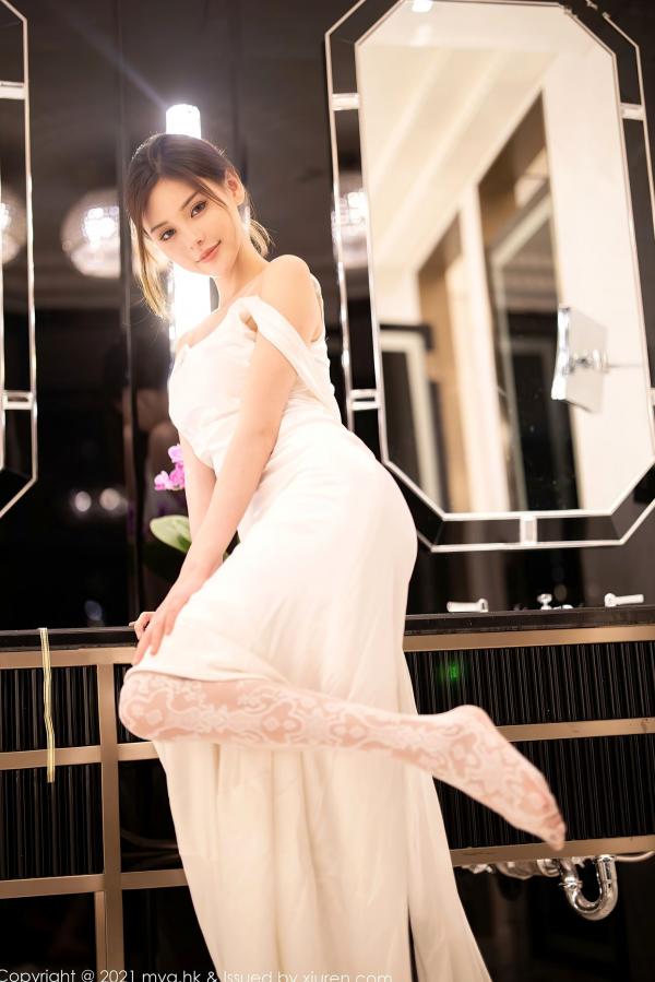 小夕juju   MyGirl美媛馆-552-小夕Juju-纯白新娘礼服诱惑写真，修长美腿演绎极致丝袜视觉盛宴，江浙沪旅拍唯美浪漫风格第39张图片