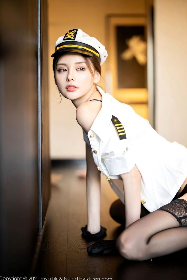 小夕juju   MyGirl美媛馆-539-小夕Juju女警制服诱惑，搭配蕾丝黑丝尽显性感风格，私房大尺度写真第49张图片