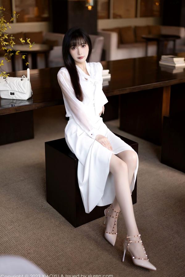 林星阑   XiaoYu语画界-1088-林星阑-室内私房诱惑-白色连衣长裙与性感内衣-气质御女郎写真-2023.08.09第9张图片