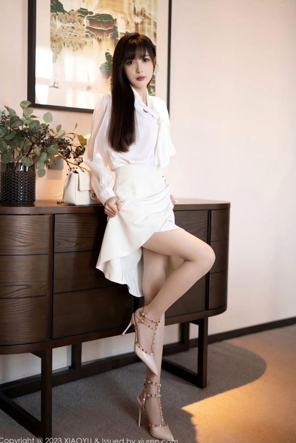 林星阑   XiaoYu语画界-1088-林星阑-室内私房诱惑-白色连衣长裙与性感内衣-气质御女郎写真-2023.08.09第18张图片