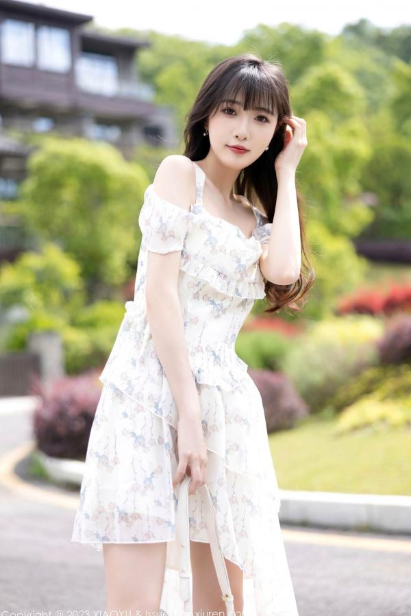 林星阑   XiaoYu语画界-1058-林星阑-贵州旅拍-清新碎花白裙与性感轻透白婚纱-极致纯欲写真第10张图片