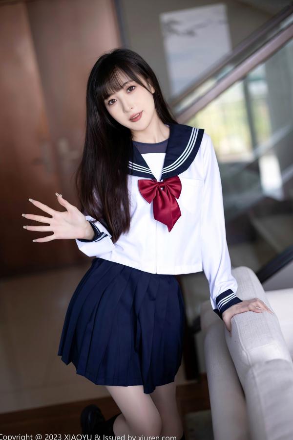 林星阑   XiaoYu语画界1045：林星阑贵州旅拍，穿搭清纯日系校服与修身死库水，大长腿极致吸睛，气质甜美初恋感满满第11张图片