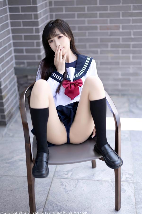 林星阑   XiaoYu语画界1045：林星阑贵州旅拍，穿搭清纯日系校服与修身死库水，大长腿极致吸睛，气质甜美初恋感满满第16张图片