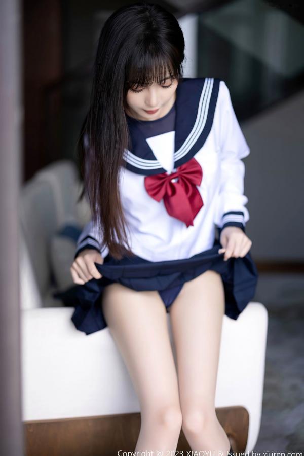 林星阑   XiaoYu语画界1045：林星阑贵州旅拍，穿搭清纯日系校服与修身死库水，大长腿极致吸睛，气质甜美初恋感满满第23张图片
