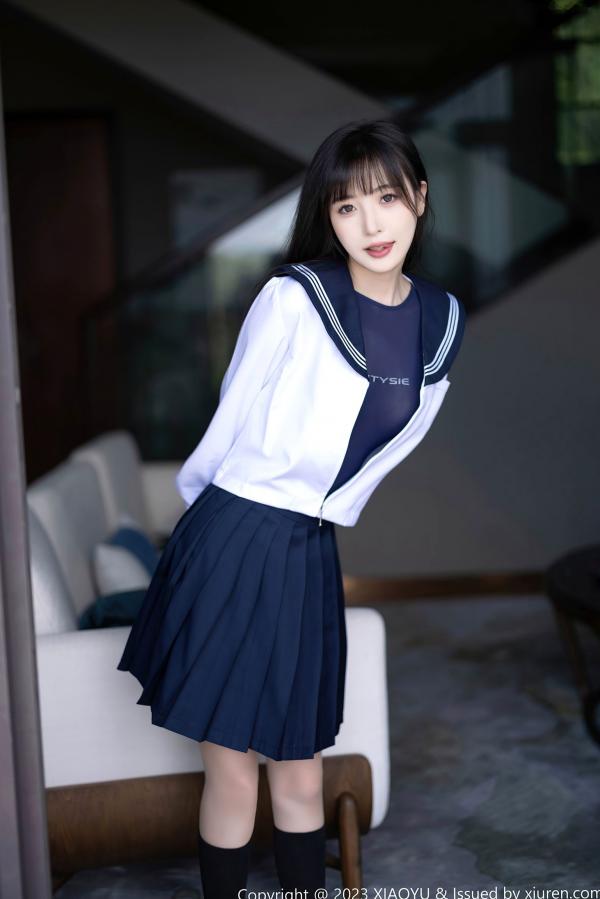 林星阑   XiaoYu语画界1045：林星阑贵州旅拍，穿搭清纯日系校服与修身死库水，大长腿极致吸睛，气质甜美初恋感满满第29张图片