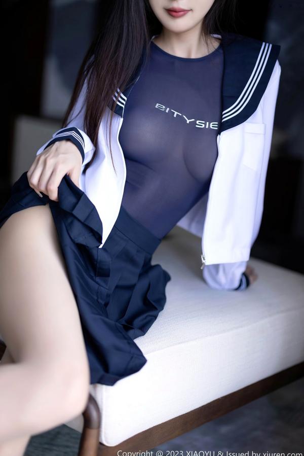 林星阑   XiaoYu语画界1045：林星阑贵州旅拍，穿搭清纯日系校服与修身死库水，大长腿极致吸睛，气质甜美初恋感满满第33张图片