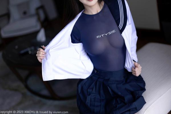 林星阑   XiaoYu语画界1045：林星阑贵州旅拍，穿搭清纯日系校服与修身死库水，大长腿极致吸睛，气质甜美初恋感满满第37张图片